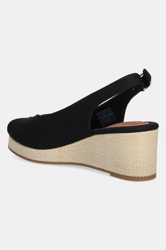 Взуття Сандалі Tommy Hilfiger FLAG MID WEDGE ESPAD SLINGBACK FW0FW08595 чорний