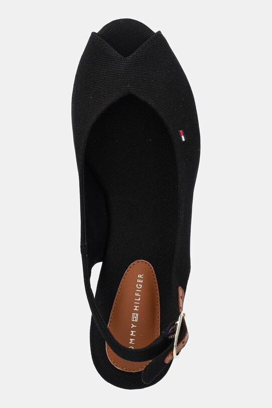 Σανδάλια Tommy Hilfiger FLAG MID WEDGE ESPAD SLINGBACK μαύρο FW0FW08595