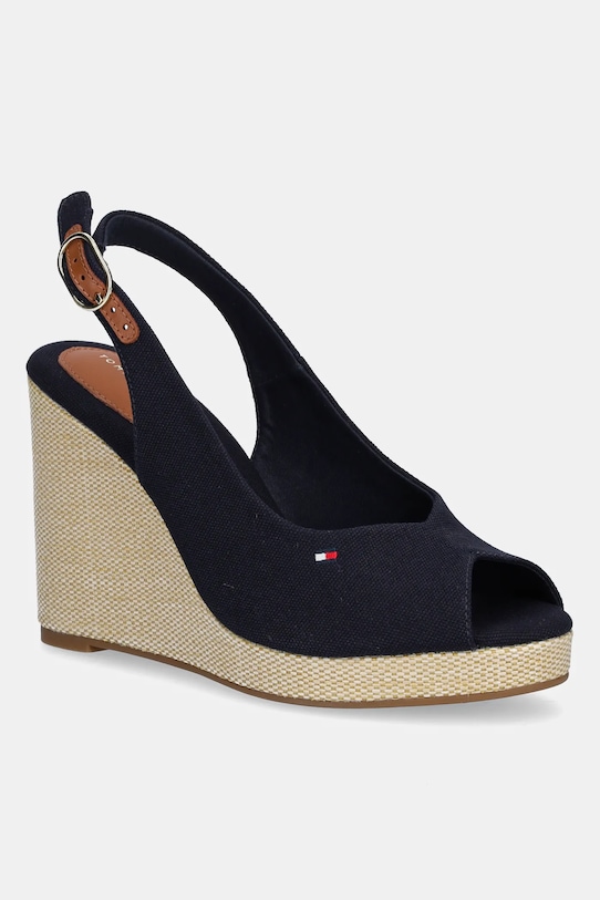Tommy Hilfiger sandale FLAG HIGH WEDGE ESPAD SLINGBACK coturn bleumarin FW0FW08597