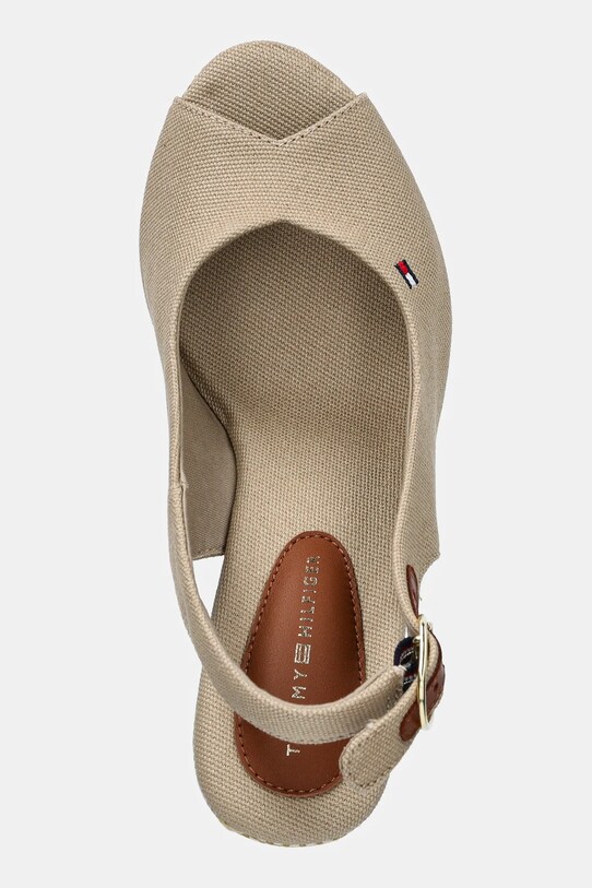 Sandále Tommy Hilfiger FLAG HIGH WEDGE ESPAD SLINGBACK béžová FW0FW08597