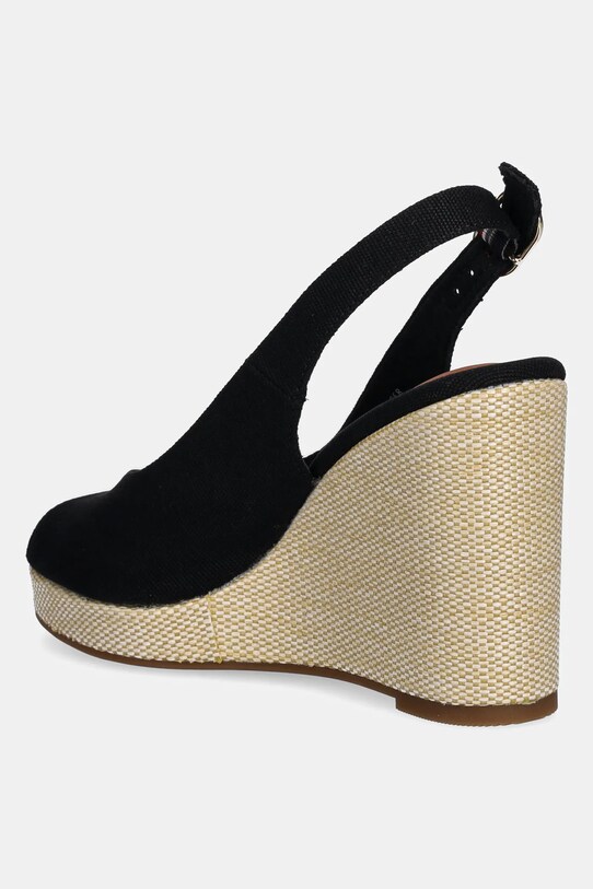 Scarpe Tommy Hilfiger sandali FLAG HIGH WEDGE ESPAD SLINGBACK FW0FW08597 nero
