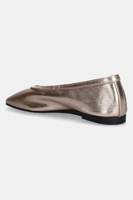 Kožené baleríny Tommy Hilfiger SOFT METAL LTHR BALLERINA NO BOW zlatá FW0FW08601