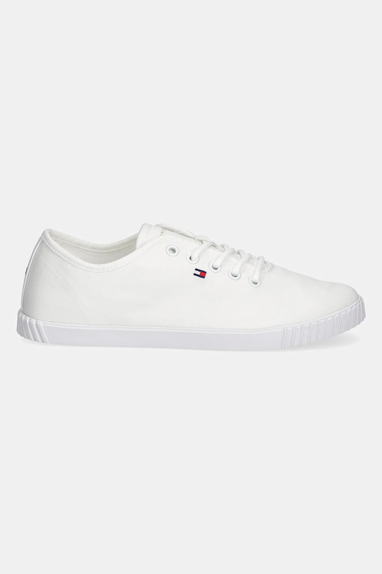 Tenisky Tommy Hilfiger CANVAS LACE UP SNEAKER FW0FW08641 biela SS25
