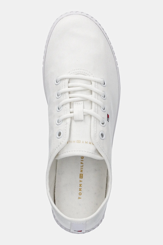 Tenisky Tommy Hilfiger CANVAS LACE UP SNEAKER biela FW0FW08641