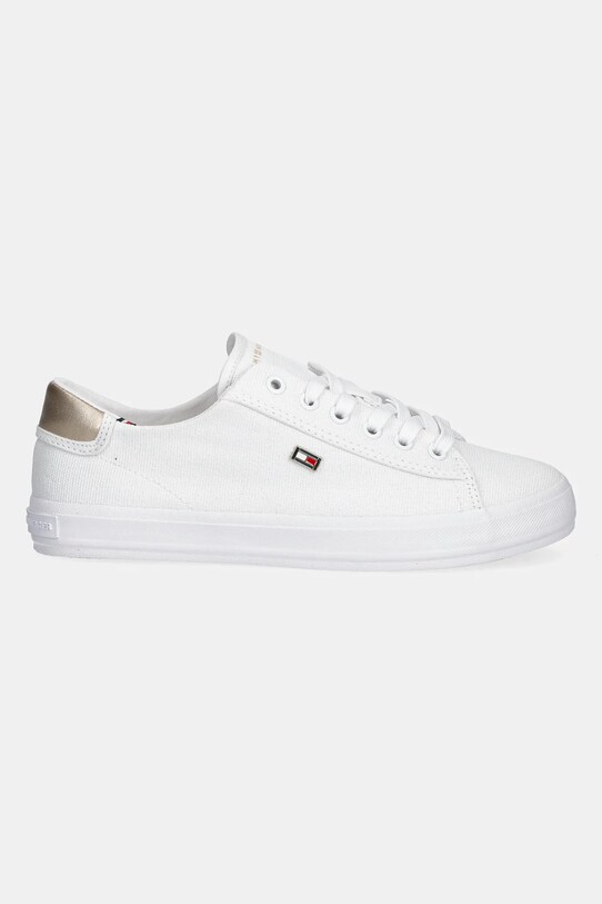 Πάνινα παπούτσια Tommy Hilfiger VULC CANVAS LACE UP SNEAKER FW0FW08647 λευκό SS25