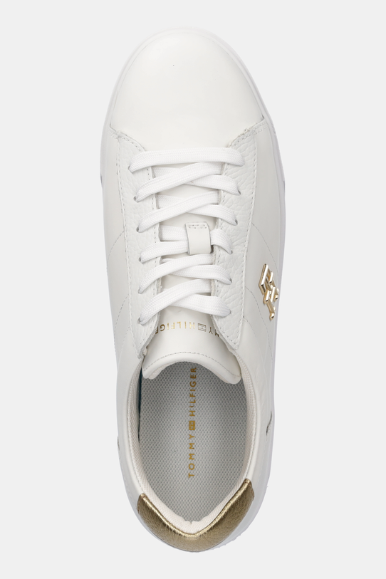 Δερμάτινα αθλητικά παπούτσια Tommy Hilfiger PLATFORM COURT SNEAKER METALLICS λευκό FW0FW08648
