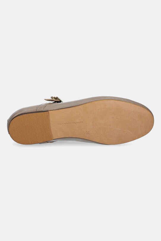 Шкіряні балетки Tommy Hilfiger LEATHER MARYJANE BALLERINA FW0FW08651 бежевий