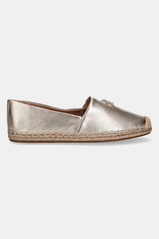 Δερμάτινες εσπαντρίγιες Tommy Hilfiger TH LOGO METALLIC LEATHER ESPAD FW0FW08652 χρυσαφί SS25