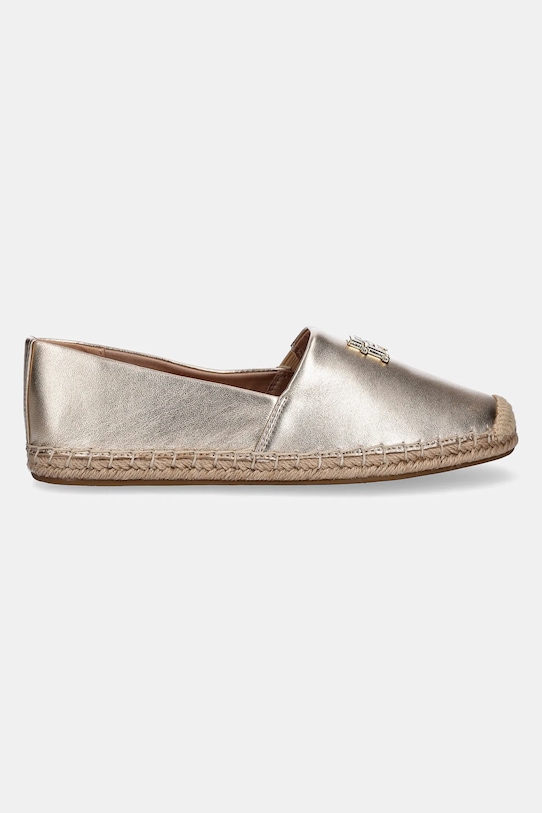 Δερμάτινες εσπαντρίγιες Tommy Hilfiger TH LOGO METALLIC LEATHER ESPAD FW0FW08652 χρυσαφί SS25
