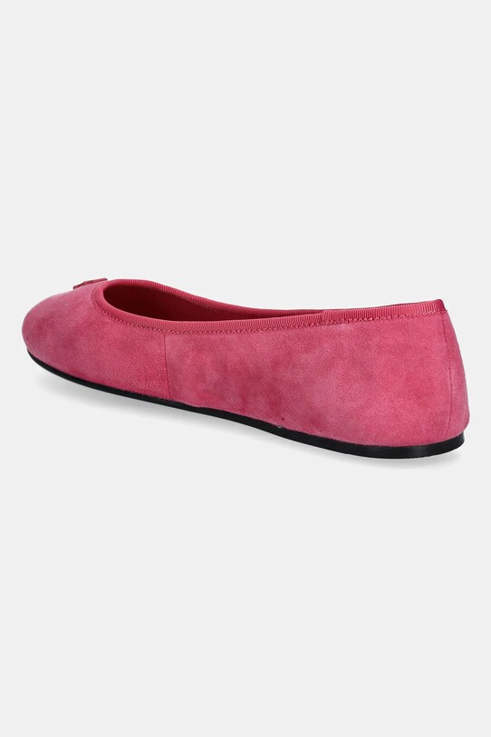 Încălțăminte Tommy Hilfiger balerini din piele întoarsă TH HARDWARE SUEDE BALLERINA FW0FW08655 roz