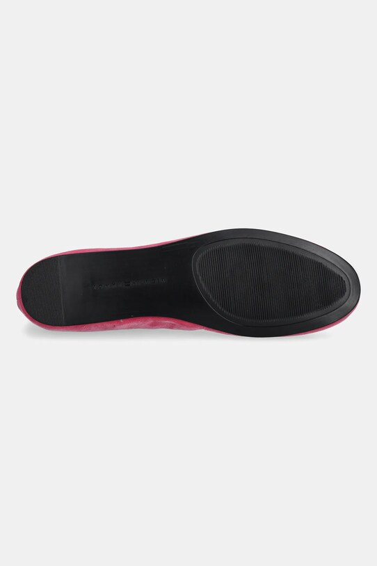 Tommy Hilfiger balerini din piele întoarsă TH HARDWARE SUEDE BALLERINA FW0FW08655 roz