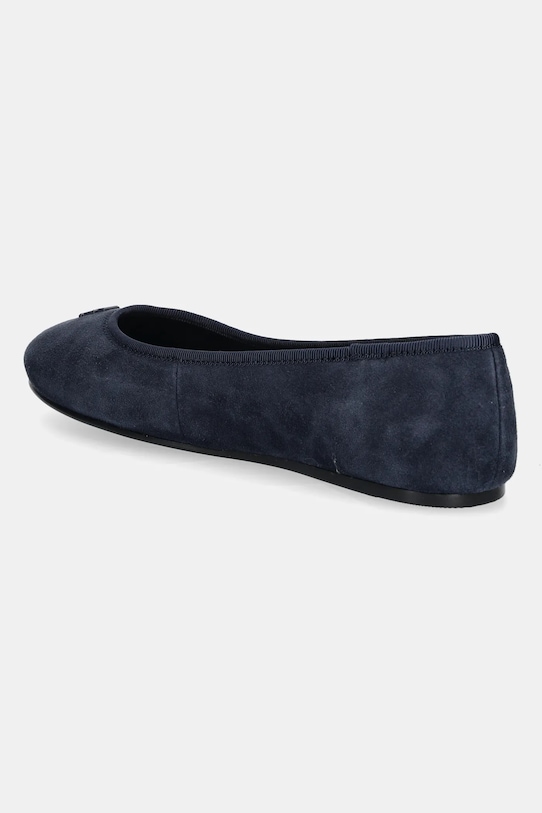 Obutev Balerinke iz semiša Tommy Hilfiger TH HARDWARE SUEDE BALLERINA FW0FW08655 mornarsko modra