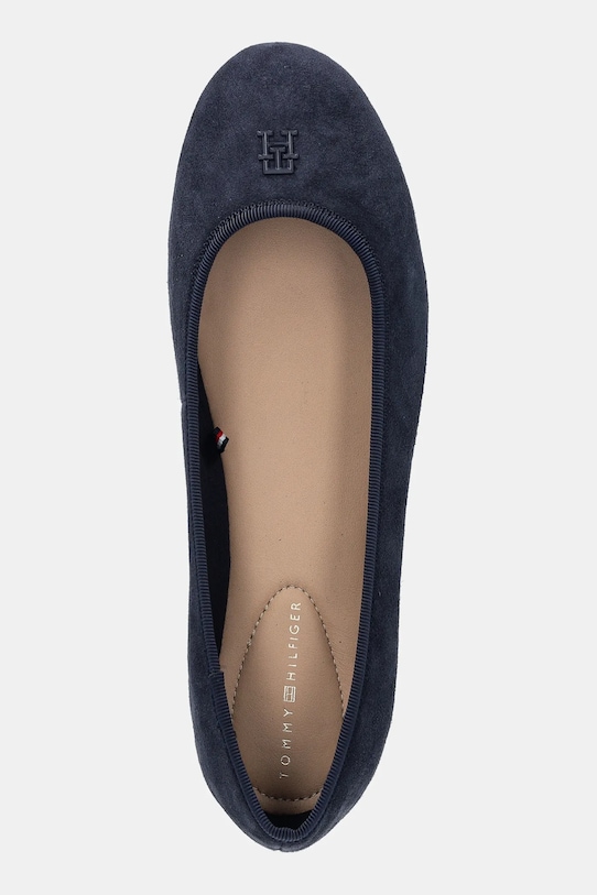 Balerinke iz semiša Tommy Hilfiger TH HARDWARE SUEDE BALLERINA mornarsko modra FW0FW08655