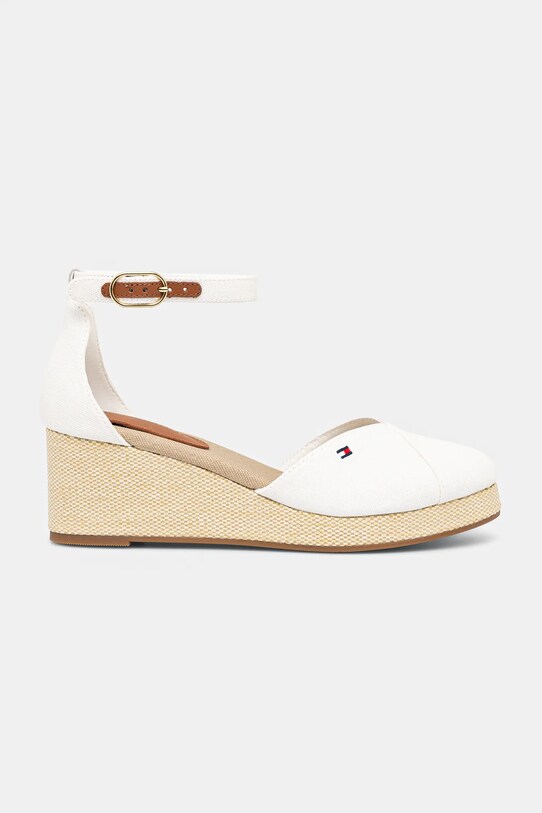 Espadrile Tommy Hilfiger FLAG CLOSED TOE MID WEDGE ESPAD FW0FW08657 bijela SS25