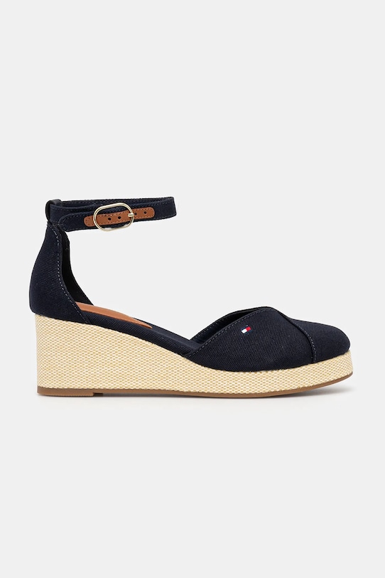Espadrilky Tommy Hilfiger FLAG CLOSED TOE MID WEDGE ESPAD FW0FW08657 tmavomodrá SS25