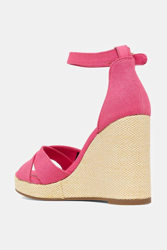 Încălțăminte Tommy Hilfiger sandale FLAG HIGH WEDGE ESPAD CRISSCROSS FW0FW08661 roz