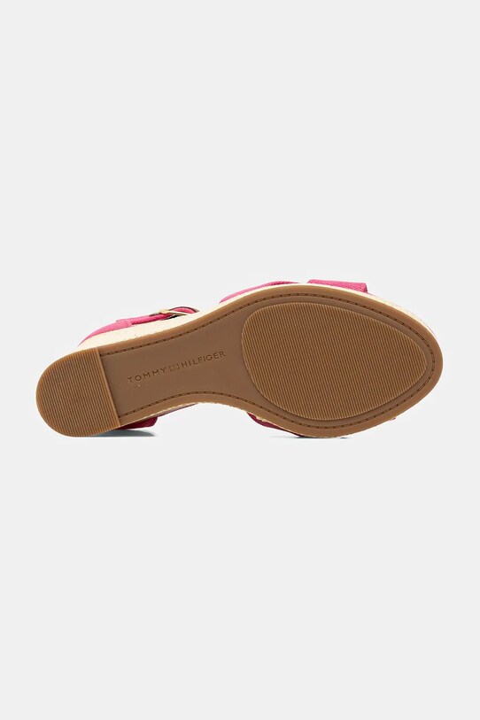 Tommy Hilfiger sandały FLAG HIGH WEDGE ESPAD CRISSCROSS różowy FW0FW08661