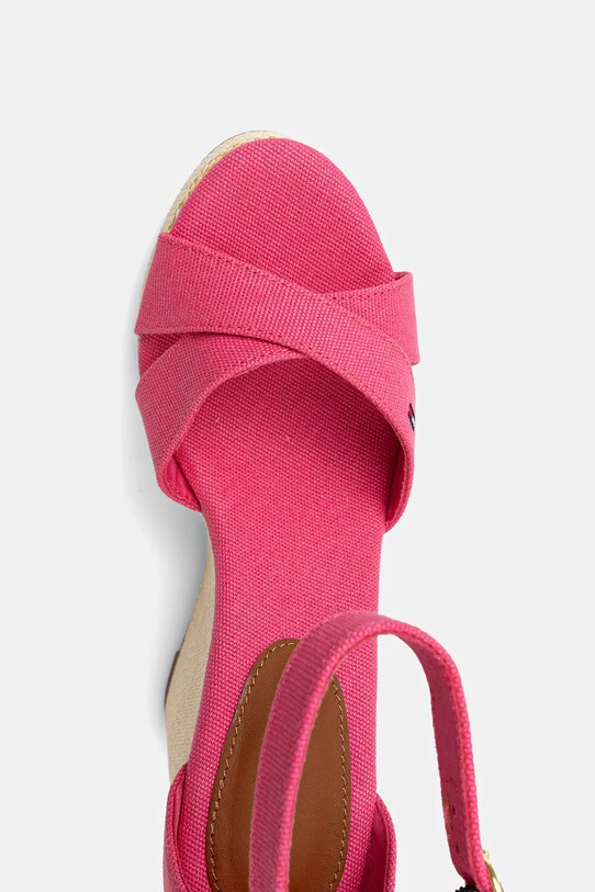 Tommy Hilfiger sandały FLAG HIGH WEDGE ESPAD CRISSCROSS FW0FW08661 różowy