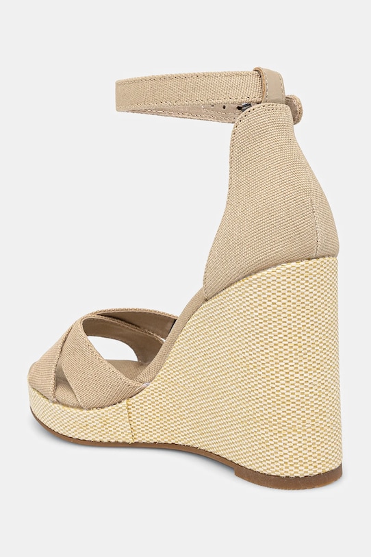 Obuv Sandále Tommy Hilfiger FLAG HIGH WEDGE ESPAD CRISSCROSS FW0FW08661 béžová