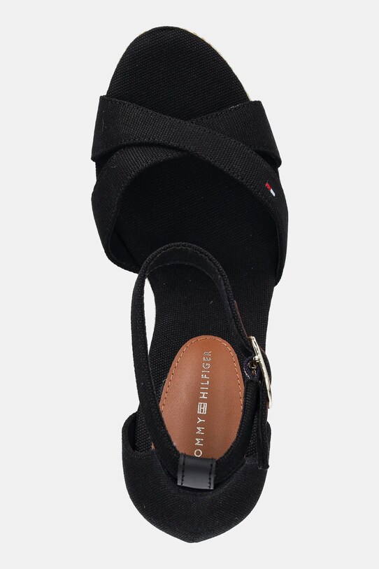 Sandale Tommy Hilfiger FLAG HIGH WEDGE ESPAD CRISSCROSS crna FW0FW08661