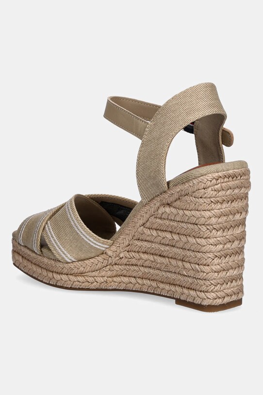 Obuwie Tommy Hilfiger sandały TOMMY HILFIGER ESPAD HIGH WEDGE FW0FW08668 beżowy
