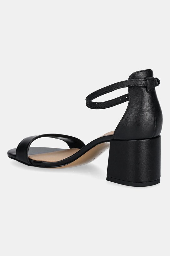 Obuwie Tommy Hilfiger sandały skórzane LEATHER ANKLE STRAP HEEL SANDAL FW0FW08673 czarny