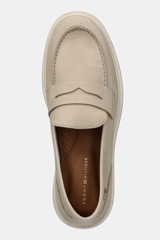 Мокасини з нубуку Tommy Hilfiger FLAG SOFT NUBUCK LOAFER бежевий FW0FW08679