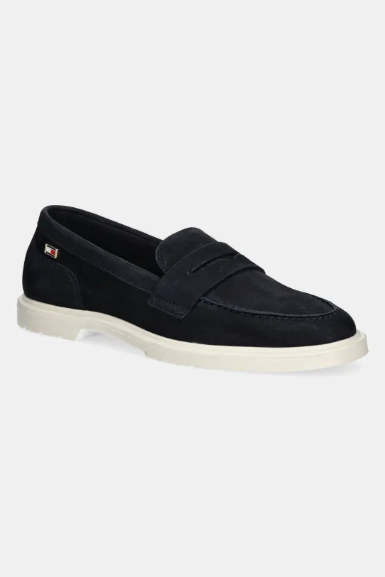 Мокасини з нубуку Tommy Hilfiger FLAG SOFT NUBUCK LOAFER нубук темно-синій FW0FW08679