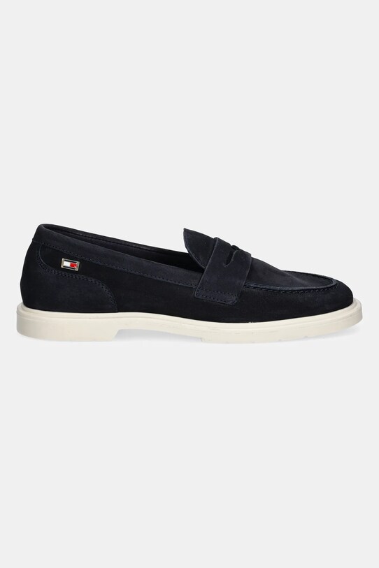 Tommy Hilfiger mocasini din nubuc FLAG SOFT NUBUCK LOAFER FW0FW08679 bleumarin SS25