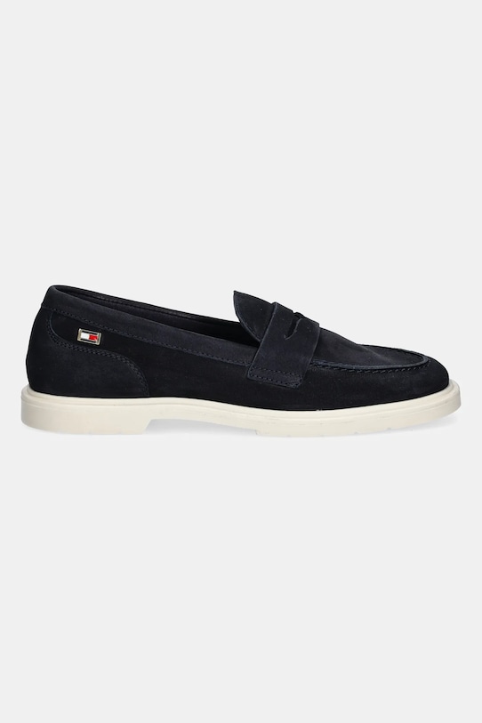 Tommy Hilfiger mokasyny nubukowe FLAG SOFT NUBUCK LOAFER FW0FW08679 granatowy SS25