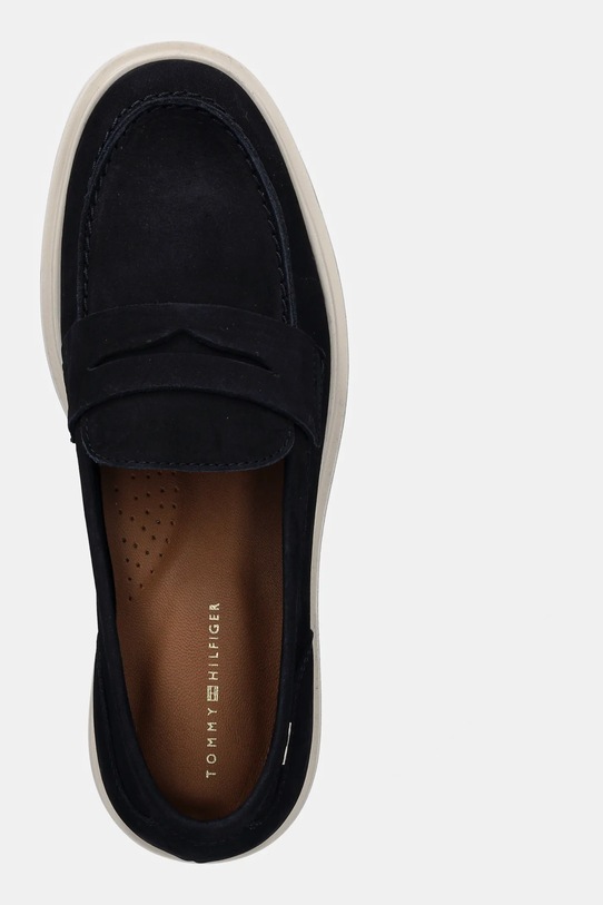 Tommy Hilfiger mocasini din nubuc FLAG SOFT NUBUCK LOAFER bleumarin FW0FW08679