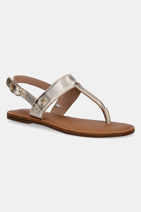 Tommy Hilfiger sandale de piele METALLIC LEATHER THONG SANDAL piele aur FW0FW08798