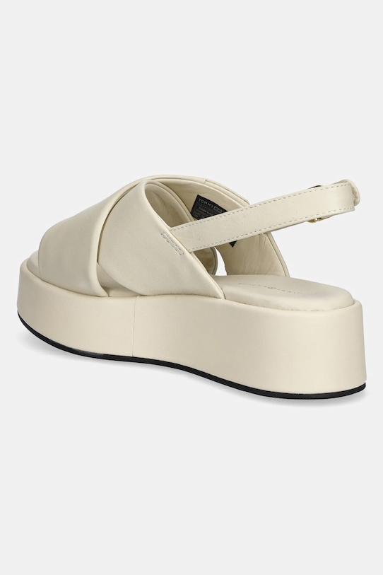 Încălțăminte Tommy Hilfiger sandale de piele TH LOGO HW PADDED LEATHER SANDAL FW0FW08808 bej