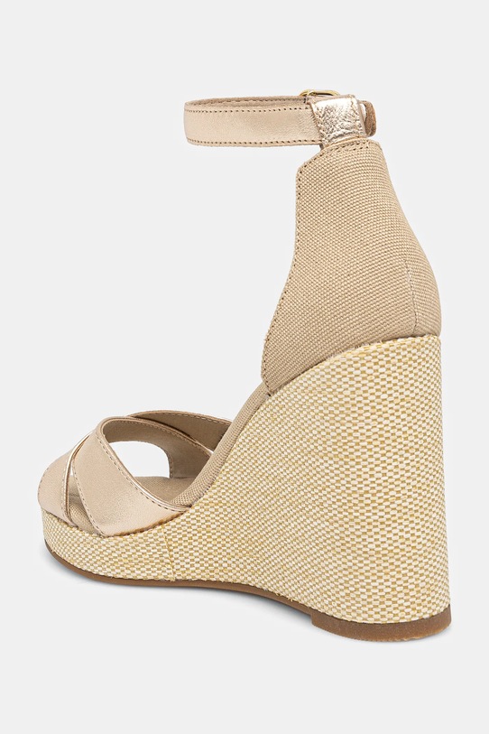 Încălțăminte Tommy Hilfiger sandale FLAG METALLIC HIGH WEDGE ESPAD FW0FW08811 aur