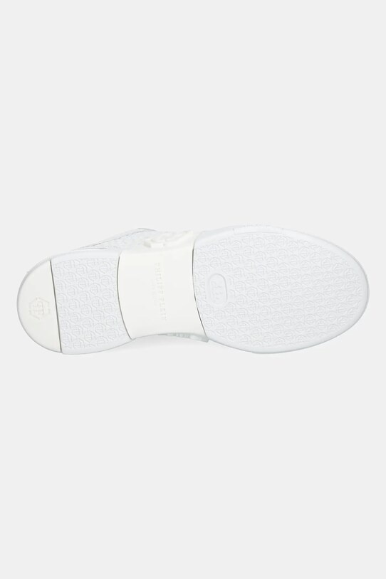 Philipp Plein bőr sportcipő Hexagon Croco Printed Leather USC0695.PLE010N.01 fehér