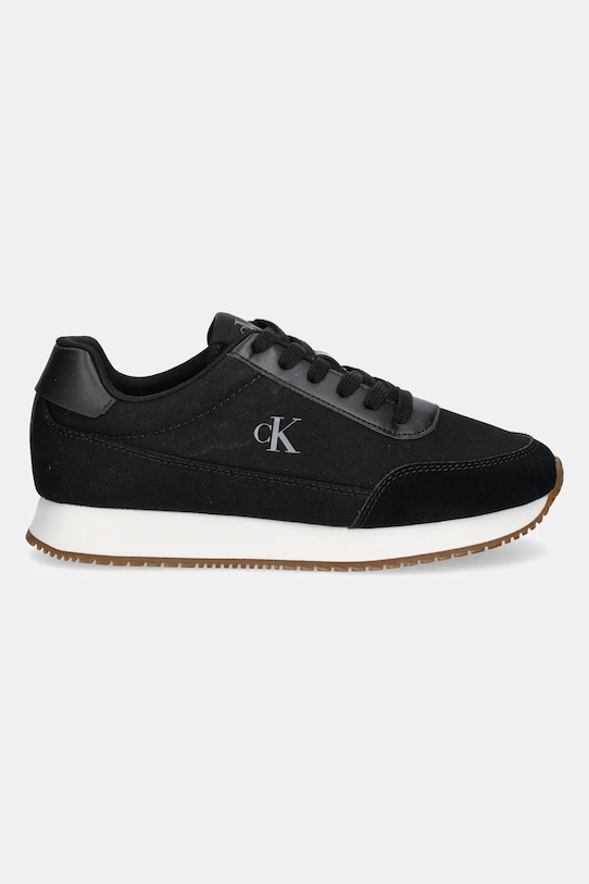 Sneakers boty Calvin Klein Jeans RETRO RUNNER LOW LACEUP CANVAS YW0YW01888 černá SS25
