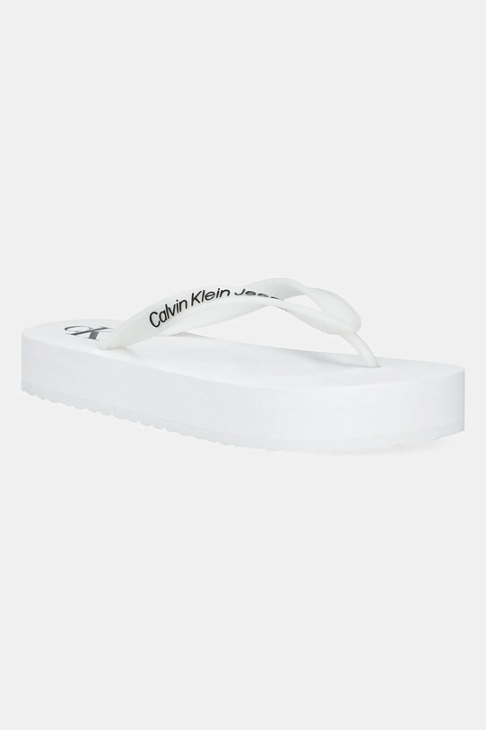 Žabky Calvin Klein Jeans BEACH SANDAL FLATFORM TPU platforma bílá YW0YW01830