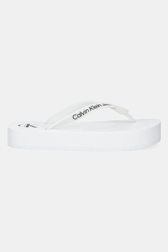 Žabky Calvin Klein Jeans BEACH SANDAL FLATFORM TPU YW0YW01830 bílá SS25