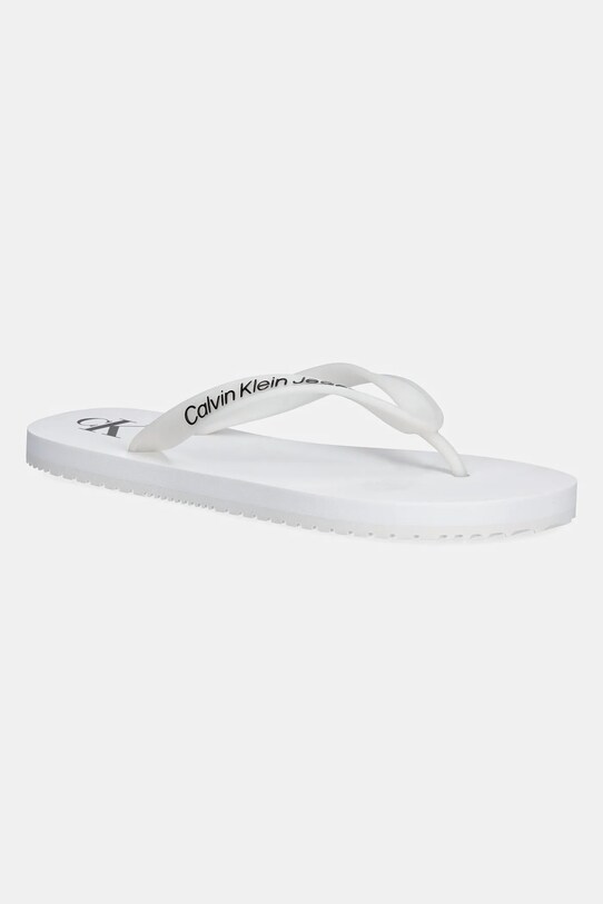 Šľapky Calvin Klein Jeans BEACH SANDAL TRANSPARENT TPU plochý biela YW0YW01829