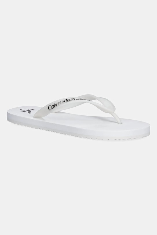 Žabky Calvin Klein Jeans BEACH SANDAL TRANSPARENT TPU plochý bílá YW0YW01829