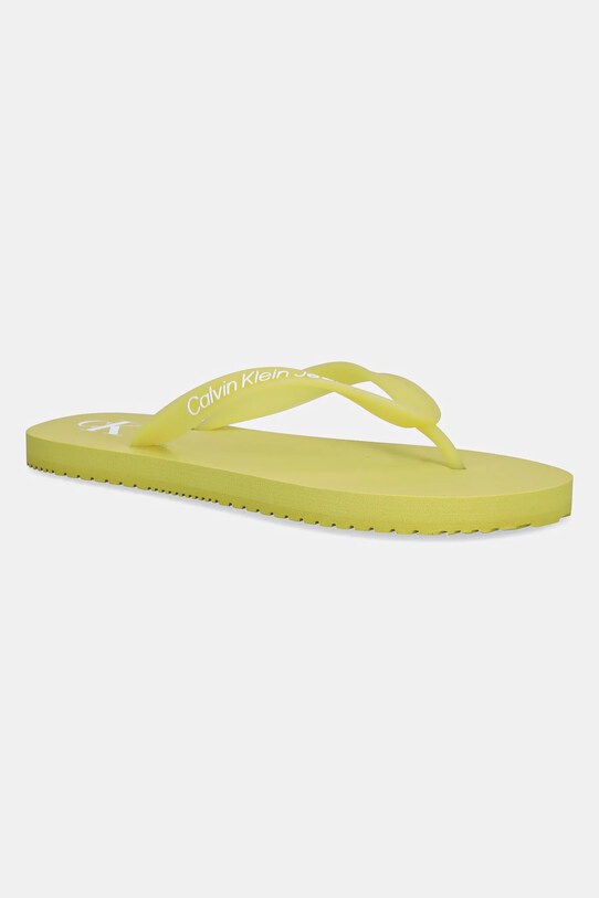 Žabky Calvin Klein Jeans BEACH SANDAL TRANSPARENT TPU plochý zelená YW0YW01829