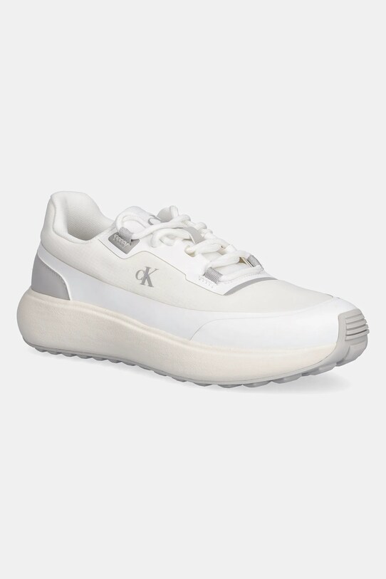 Sneakers boty Calvin Klein Jeans ATHLEISURE RUNNER LACEUP NT textilní bílá YW0YW01823