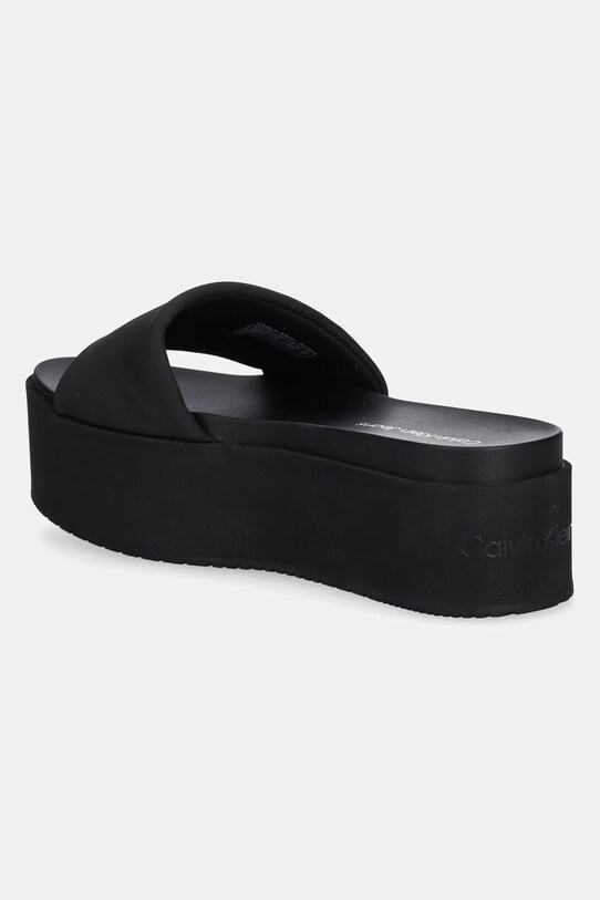 Обувь Шлепанцы Calvin Klein Jeans FLATFORM SANDAL SLIDE IN NYLON YW0YW01791 чёрный