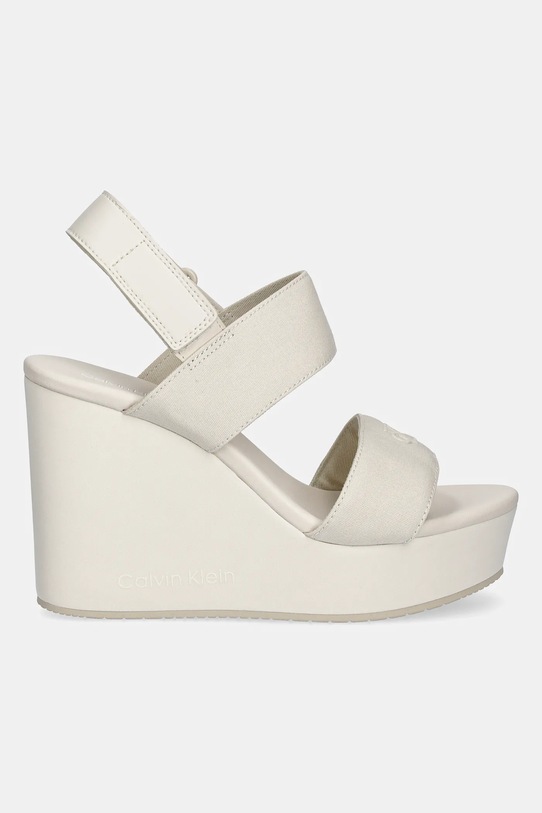 Sandály Calvin Klein Jeans WEDGE SANDAL WEBBING IN YW0YW01790 bílá SS25
