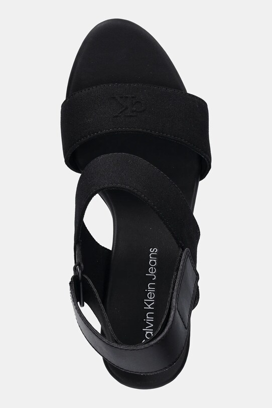 Sandále Calvin Klein Jeans WEDGE SANDAL WEBBING IN čierna YW0YW01790