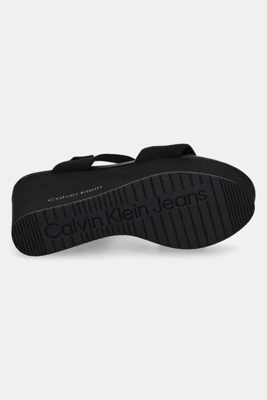 Calvin Klein Jeans sandały WEDGE SANDAL WEBBING IN YW0YW01790 czarny