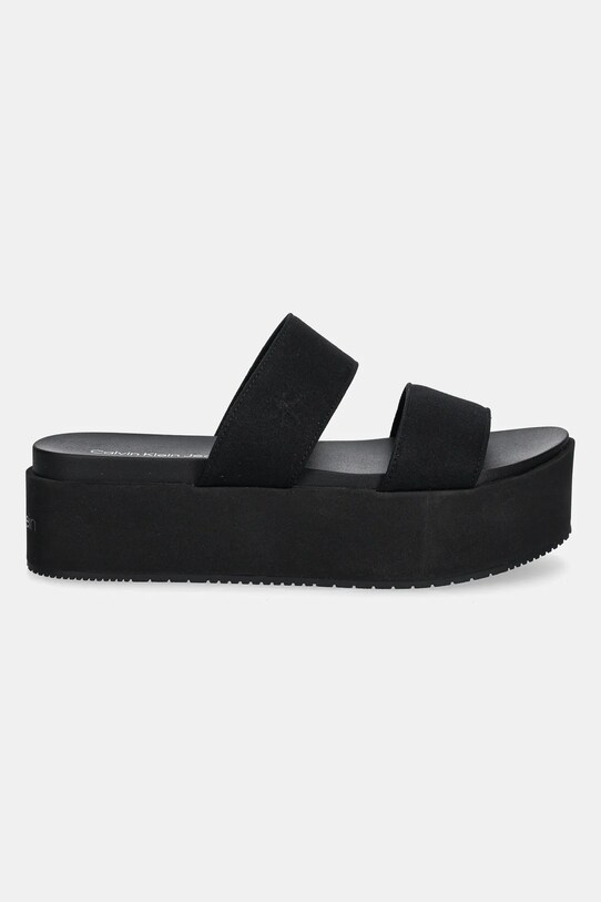 Чехли Calvin Klein Jeans FLATFORM SANDAL WEBBING IN YW0YW01789 черен SS25