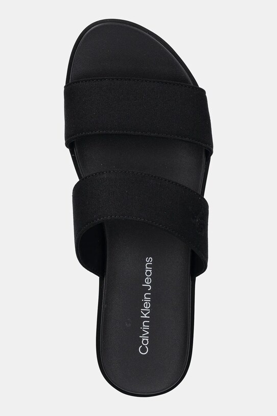 Чехли Calvin Klein Jeans FLATFORM SANDAL WEBBING IN черен YW0YW01789