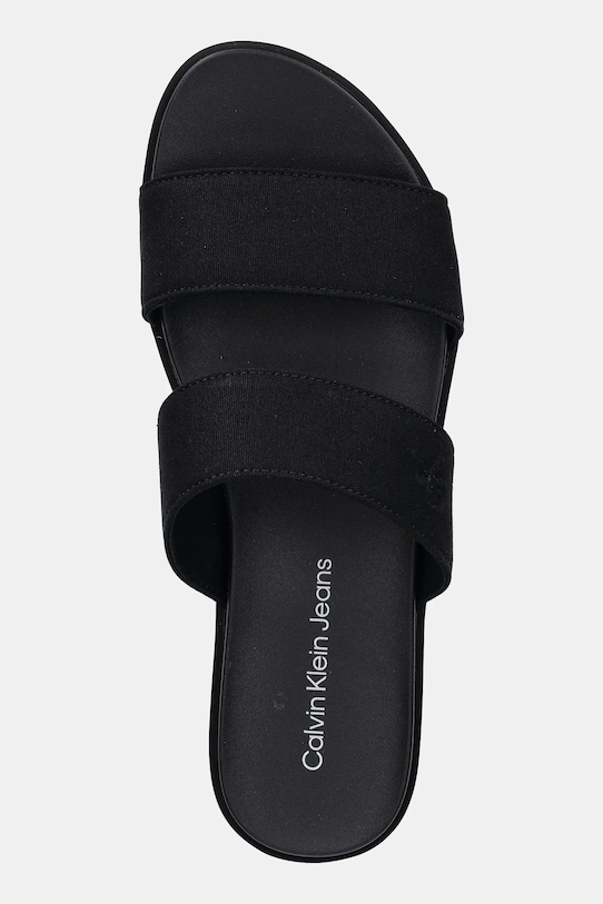 Calvin Klein Jeans klapki FLATFORM SANDAL WEBBING IN czarny YW0YW01789