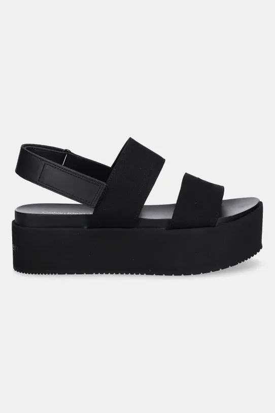 Calvin Klein Jeans sandale FLATFORM SANDAL SLING IN YW0YW01788 negru SS25